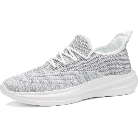 ⚡Men WhiteGrey Fashion Mesh Non Slip Lightweight Workout Breathable Gym Sneakers - Picture 1 of 6